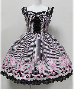 Tiara Rose chest ribbon JSK (black)