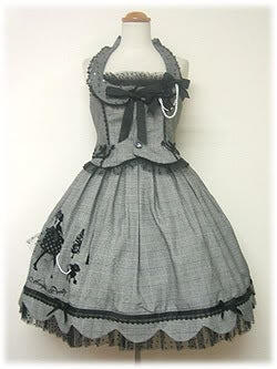 Angelic Pretty Mode Girl bustier vest + skirt set (black small check okay) Angelic Pretty Mode Girl bustier vest + skirt set (black small check okay)