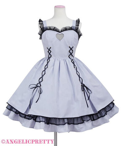 Black Lacy Heart JSK - lavender